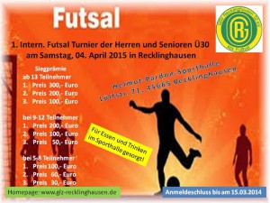 Einladung Futsal-Turnier am 04.04.2015 in RE - Plakat