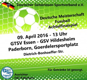Plakat GTSV Essen gg GSV Hildesheim